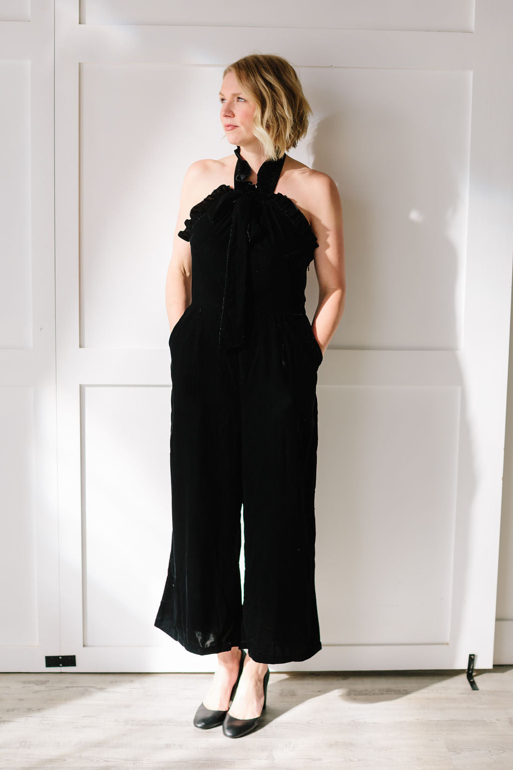 Kristinit - Arabesque Jumpsuit - Black Velvet - Joon + Co. Capsule Wardrobe